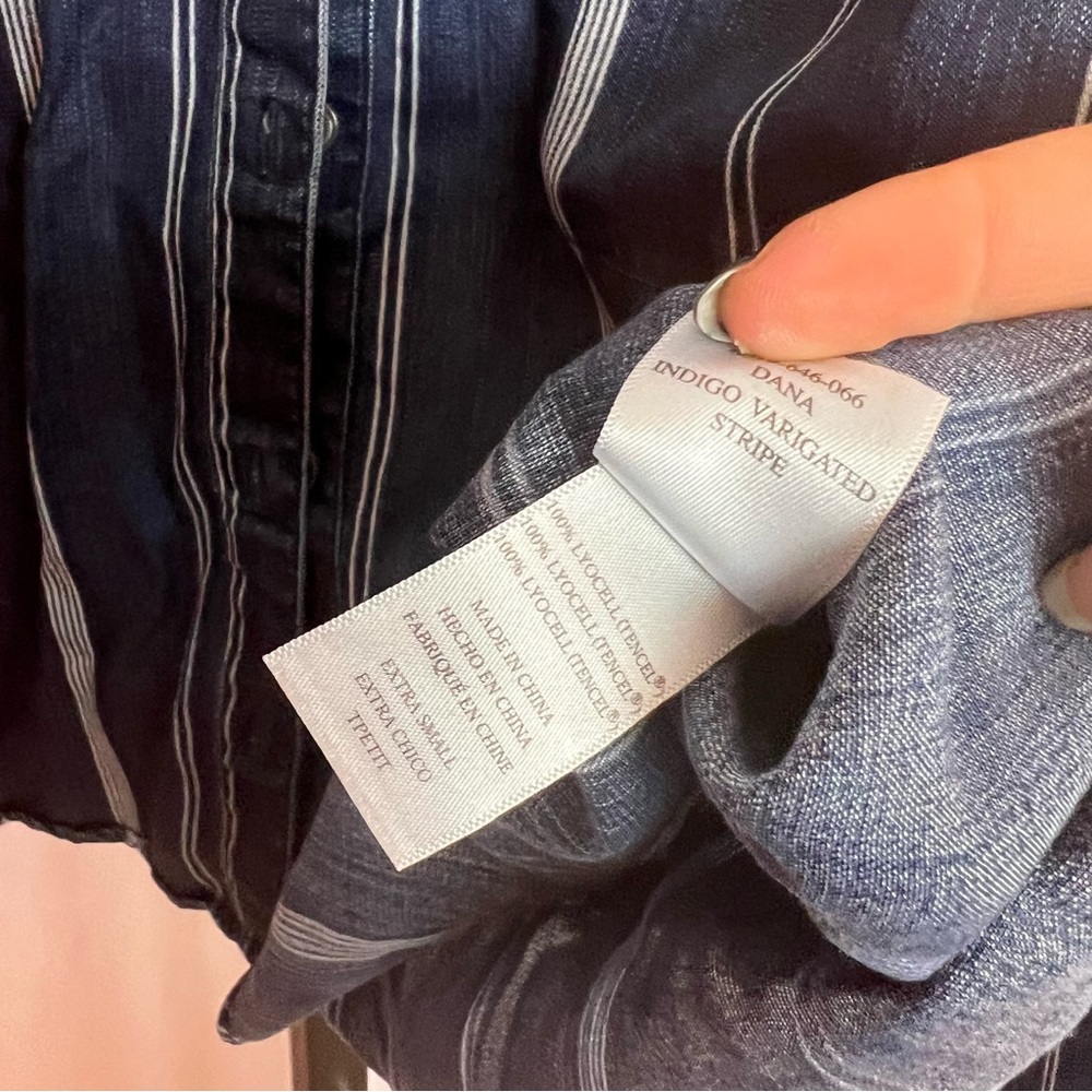 Rails Dana Indigo Varigated Stripe Button Front S… - image 5